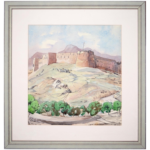 897 - Stan Price (1919-2001) - Main Bastion Attack Fort 1945, signed, watercolour, 38.5 x 36cm... 