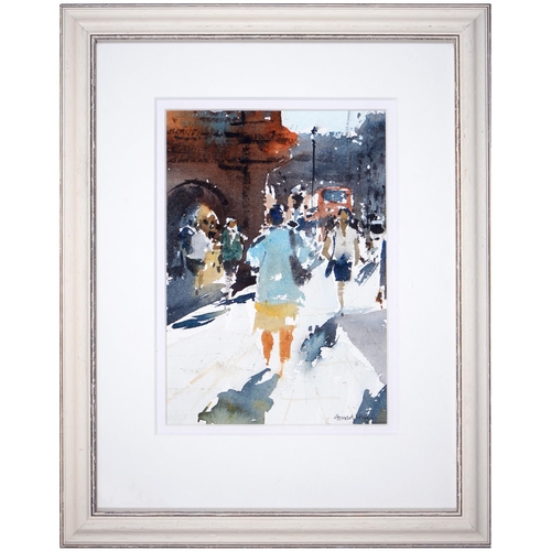 900 - Gerald Green (1947- ) - The Strand, London, signed, watercolour, 21.5 x 15cm