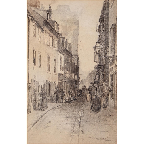 916 - Thomas William Hammond (1854-1935) - Narrow Marsh, Nottingham, signed, pencil and charcoal, 51 x 32c... 