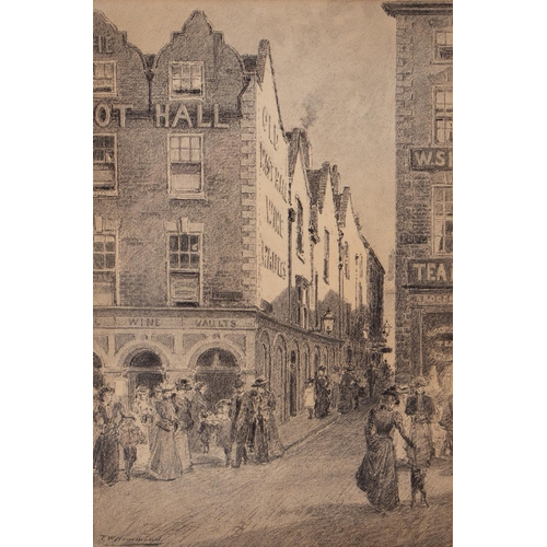 883 - Thomas William Hammond (1854-1935) - The Old Moot Hall Nottingham, signed, pencil and charcoal, 52 x... 