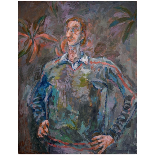 889 - 20th century School - Portrait of a Man, oil on board, 91 x 71cm unframed, Anthony Corr - Untitled, ... 