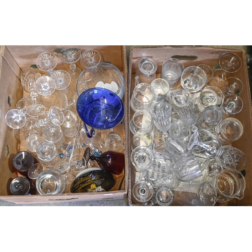 1146 - Miscellaneous cut, coloured and other glassware, to include jugs, vases and drinking glasses... 