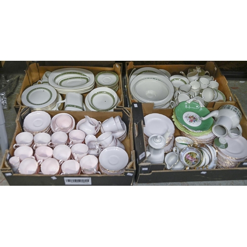 1161 - A Tuscan bone china pink tea service and miscellaneous other tea and dinner ware, including a Royal ... 