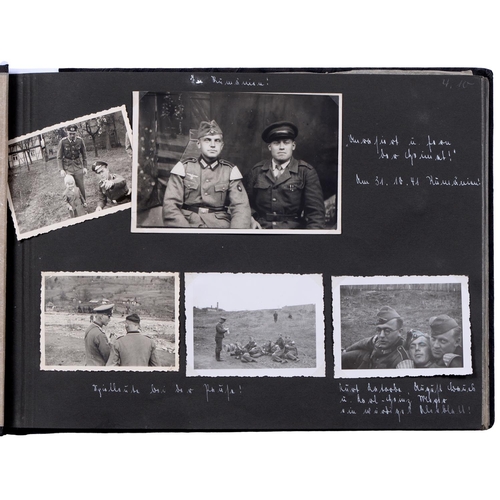 210 - Third Reich/Nazi Germany. A Wehrmacht infantryman's Second World War photograph album, dated 1941, 1... 