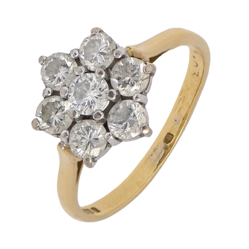 250 - A diamond ring, with round brilliant cut diamonds, in 18ct gold, Sheffield 1991, 2.9g, size M... 