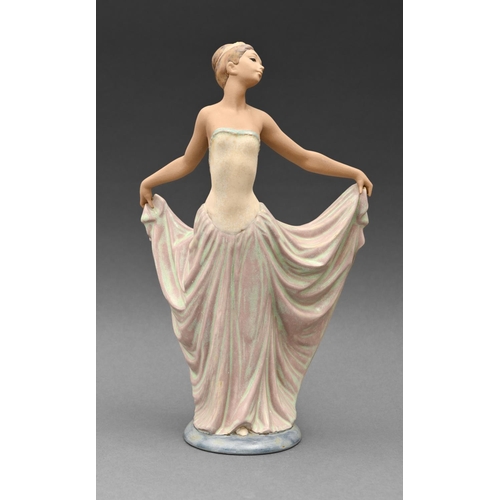 548 - A Lladro earthenware figure of a dancer, 33cm h, impressed and printed mark