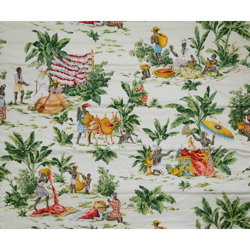 749B - A cotton 'Caribbean' pattern roman blind,  143 x 154cm