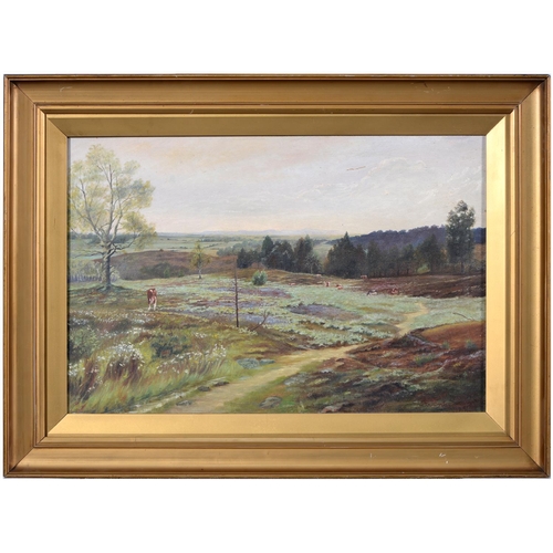 794 - Frank V. *** - Cattle Grazing, signed and dated 1923, oil on canvas, 39.5 x 60cm