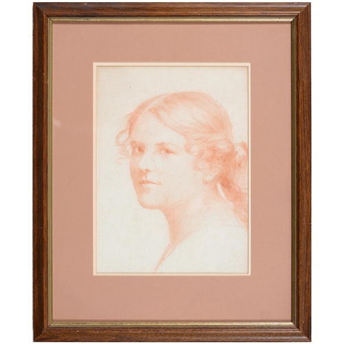 828 - Adah Roswell (exh 1936-1943) - Head of a Girl; Head of a Girl in a Cap, two, one signed, red chalk, ... 