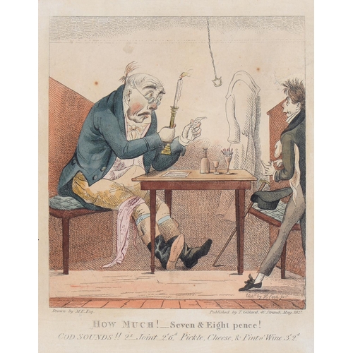 845 - Caricatures. Caricaturist Unknown, early 19th century - A Bill of Fare, s.l., s.n., n.d. [c. 1815], ... 