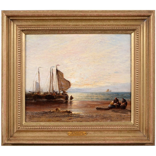 858 - Arthur Joseph Meadows (1843-1907) - Shipping on the Medway Estuary; Fisherfolk at Evening on the Dut... 