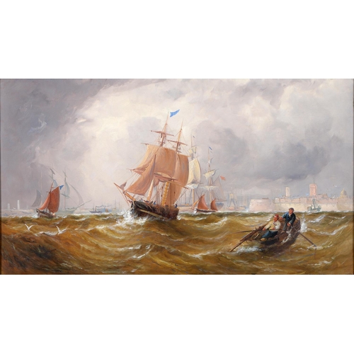 859 - John Callow (1822-1878) - Off Portsmouth Harbour - A Fresh Breeze; Blowing Fresh off the South Pier,... 