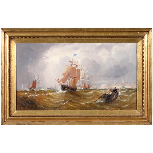 859 - John Callow (1822-1878) - Off Portsmouth Harbour - A Fresh Breeze; Blowing Fresh off the South Pier,... 