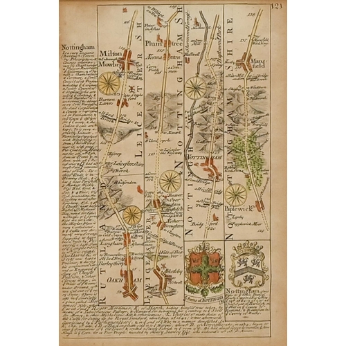 867 - Miscellaneous pictures and prints, late 17th century and later, including Saxton's map of Nottingham... 