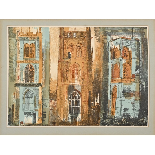 870 - John Piper CH (1903-1992) - Three Somerset Towers II (L.107), lithograph on Barcham Green, 1958, sig... 