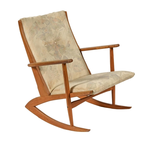 977 - A Georg Jenson for Kubas teak Boomerang rocking chair, c1950s, seat height 36cm, overall width 63cm... 