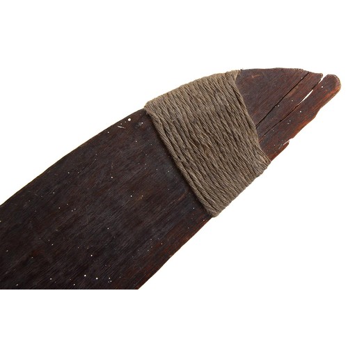 659 - An Australian Aboriginal boomerang, 19th c, bound at one end, 71cm l