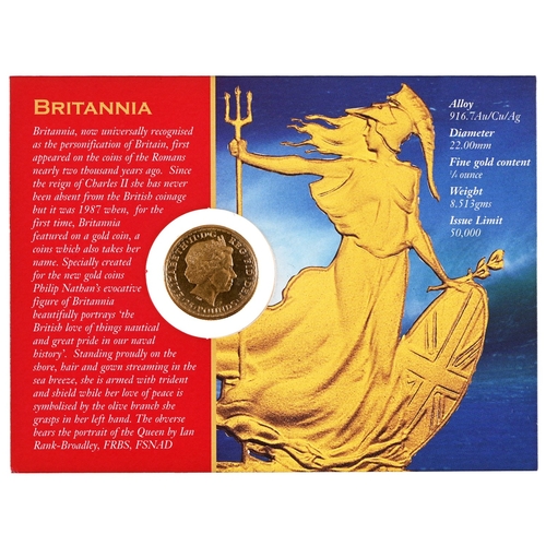 373 - Gold coin. Quarter Britannia 2000, sealed