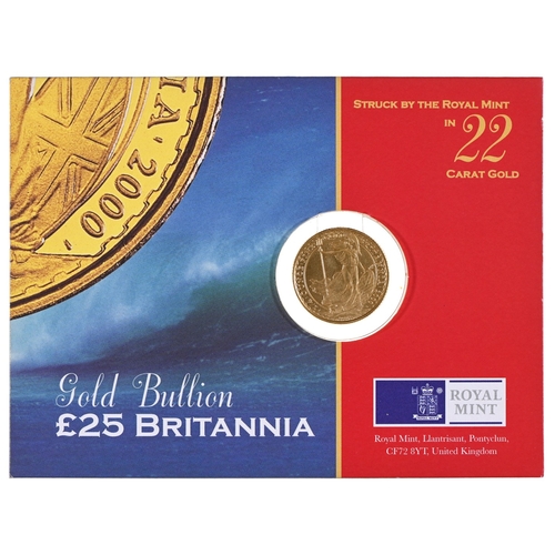 373 - Gold coin. Quarter Britannia 2000, sealed
