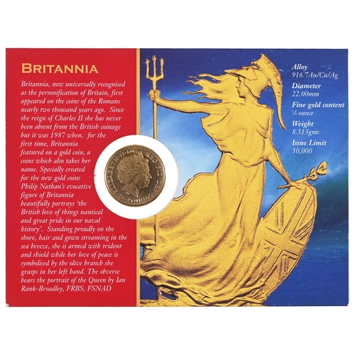 374 - Gold coin. Quarter Britannia 2000, sealed