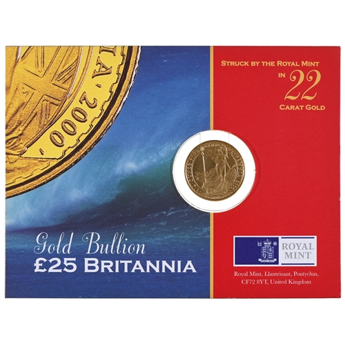 374 - Gold coin. Quarter Britannia 2000, sealed