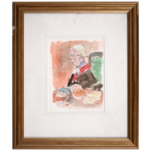 1117 - Sir Robin Darwin RA (1910-1974) - Mount St Victoire from Les Villes, signed and dated '17, pen, ink ... 