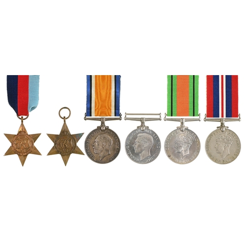 690 - British War Medal, 42459 Pte P Richardson Manch R and five WWII medals