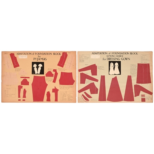 707 - Fashion & Textiles. A folio of twenty sheets of designs and adaptation for children's and lady's... 