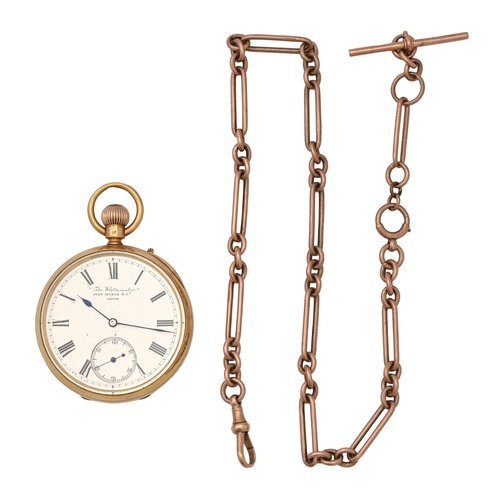 145 - An 18ct gold keyless lever watch, 