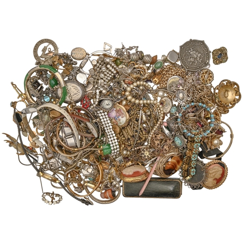 163 - Miscellaneous costume jewellery and watches, late 19th c and later