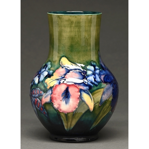 359 - A Moorcroft Orchid vase, c1960, 22cm h, impressed and painted marks