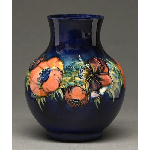 360 - A Moorcroft Anemone vase, c1950, 19cm h, impressed and painted marks