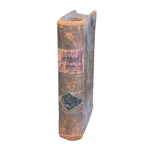 725 - Nottinghamshire. Interest & Insurance Ledger, being the records of a Nottingham brokerage, dated... 