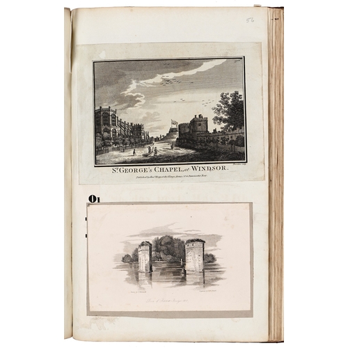 166 - Eton. A folio scrapbook, early 19th c and later, mostly town and college, some Windsor and material ... 