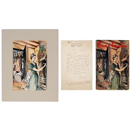 183 - Ronald Searle CBE, RDI (1920-2011) - The Yule Log, original cover design for the Winter number of 'T... 