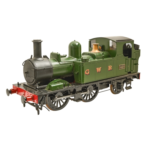 646 - A 5in gauge model of the Great Western Railway 0-6-0T locomotive No 1420, 34cm h, 80cm l... 