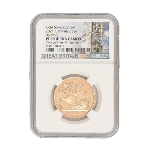 18 - Gold coin. Proof Two Pounds 2021, encapsulated, cased