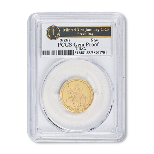 4 - Gold coin. Tristan da Cunha, proof commemorative Sovereign 2020, encapsulated, cased... 