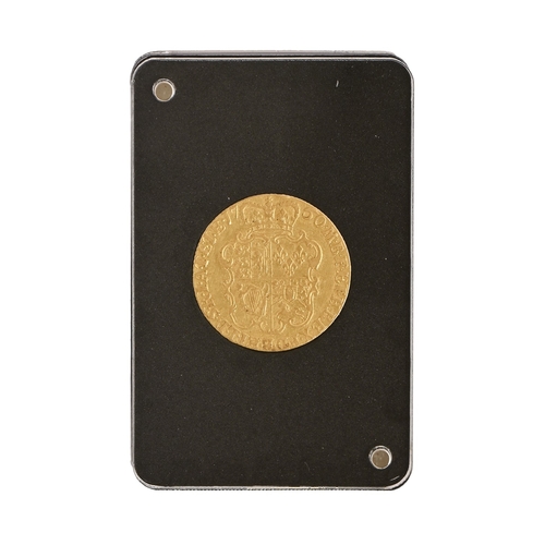 46 - Gold coin. George II Guinea 1760, F, cased