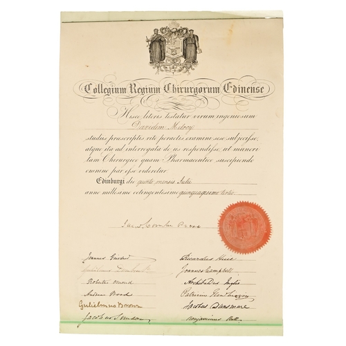 589 - British Army, Medical Staff. Dr. David Milroy, MD, FRCS (1826-1864), of Roxburghshire, seven of his ... 