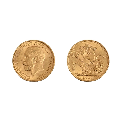 64 - Gold coin. 1912 Sovereign