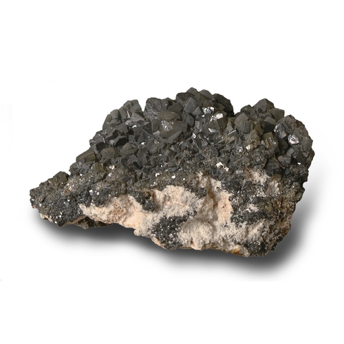 585 - Vanadinite on Baryte, Mines d'Aouli, Morocco, 52mm, seven other mostly larger specimens of Vanadinit... 