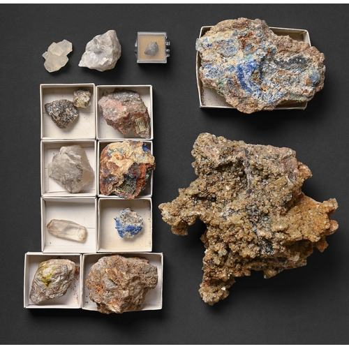 586 - Cumbrian minerals. Linarite with Cerussite, Red Gill Mine, Caldbeck Fells, 133mm, Hematite and Quart... 