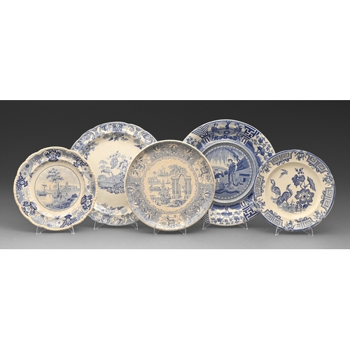 262 - A Copeland & Garrett blue printed earthenware cheese stand, c1840, 28.5cm diam, impressed and pr... 