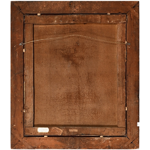 646 - English School, 18th century - Portrait of a Gentleman, half length in a brown coat and white stock,... 