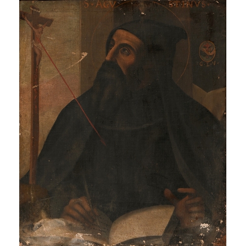 647 - North European School, 17th/18th century - Portrait of Saint Augustine, half-length, wearing a habit... 