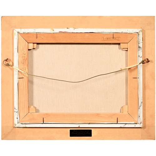 651 - David Ward, 20th century - Sunset Over the Moor, sheep in the foreground, signed, oil on canvas, 29 ... 