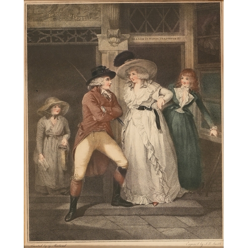 655 - John Raphael Smith (1751-1812) after George Morland - A Tavern Door, Laetitia Deserted by her Seduce... 