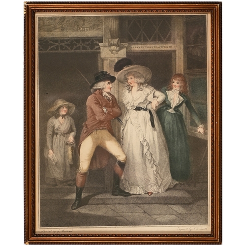 655 - John Raphael Smith (1751-1812) after George Morland - A Tavern Door, Laetitia Deserted by her Seduce... 