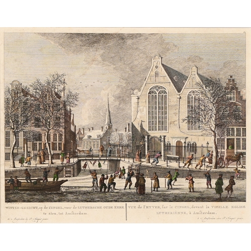 656 - After&nbsp;Hermanus Petrus Schoute (1747-1822) - Amsterdam in Winter; Amsterdam in Spring, two, Amst... 